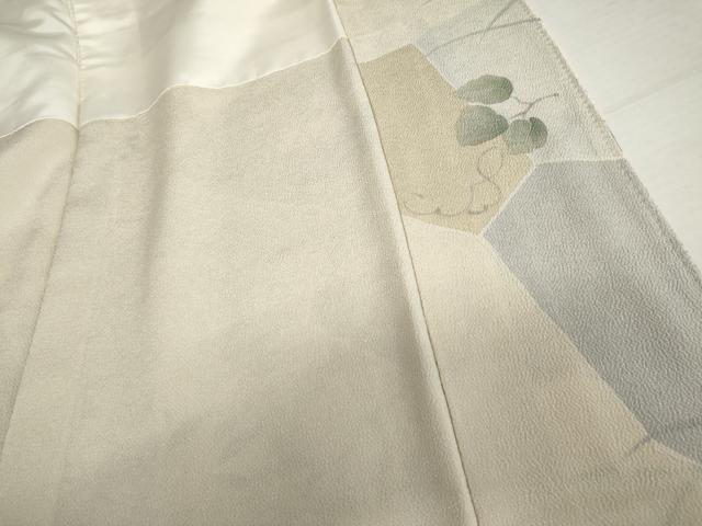 平和屋着物●訪問着　切嵌草花文　鬼しぼ縮緬　正絹　逸品　AABI5171cs