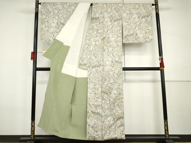 平和屋着物●本場大島紬　白大島　一元7マルキ　総絣　三十六歌仙　正絹　逸品　AABI5173cs