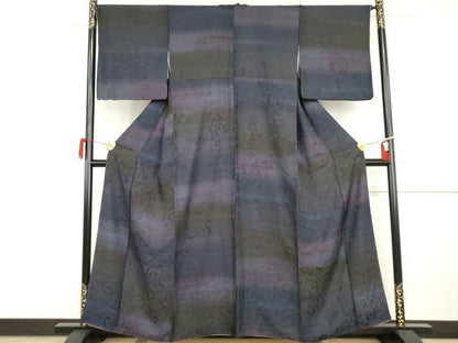 平和屋着物●上質な小紋　モンステラ　暈し染め　正絹　逸品　AABI5178cs