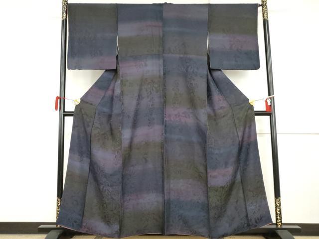 平和屋着物●上質な小紋　モンステラ　暈し染め　正絹　逸品　AABI5178cs