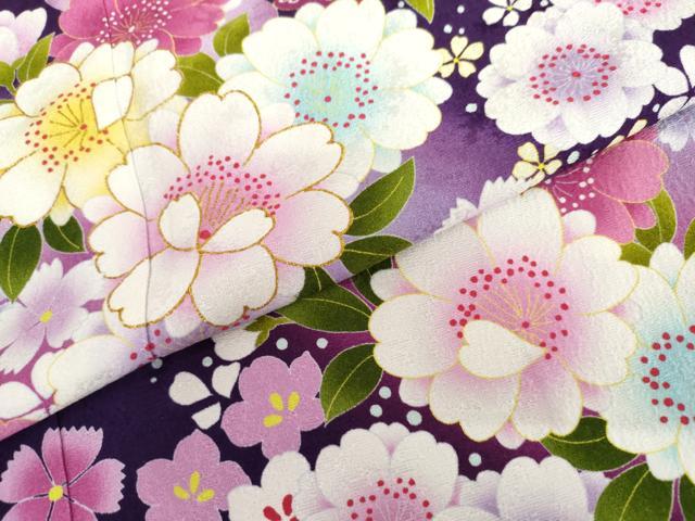 平和屋着物●豪華振袖　流水草花文　暈し染め　京都きもの友禅扱い　正絹　逸品　AABI5180cs