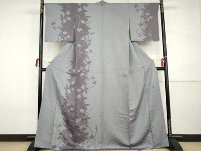 平和屋着物●京の匠日展作家　丹下雄介　訪問着　蔦の葉シルエット　正絹　逸品　AABI5181cs