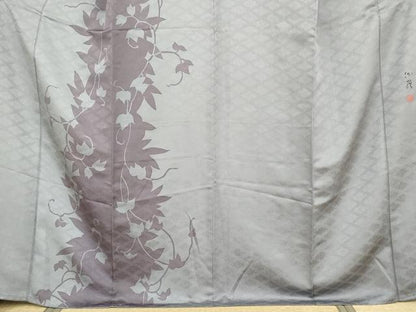 平和屋着物●京の匠日展作家　丹下雄介　訪問着　蔦の葉シルエット　正絹　逸品　AABI5181cs