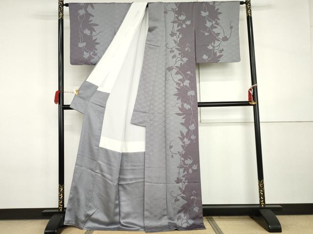 平和屋着物●京の匠日展作家　丹下雄介　訪問着　蔦の葉シルエット　正絹　逸品　AABI5181cs