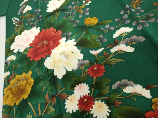 平和屋着物●豪華振袖　手描き　枝花文　金彩　鬼しぼ縮緬　正絹　逸品　AABI5183cs
