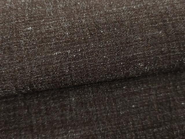 平和屋着物●男性　紬　ちぢみ織　色無地　藍鉄色　正絹　逸品　AABI5186cs