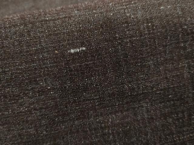 平和屋着物●男性　紬　ちぢみ織　色無地　藍鉄色　正絹　逸品　AABI5186cs