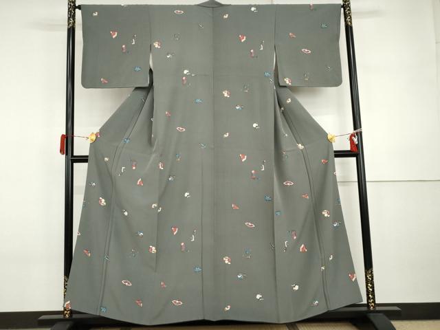平和屋着物●上質な小紋　玩具文　正絹　逸品　AABI5193cs