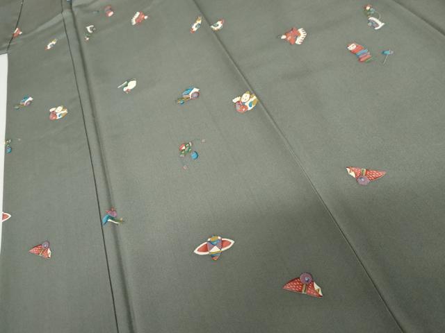 平和屋着物●上質な小紋　玩具文　正絹　逸品　AABI5193cs