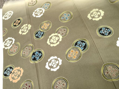 平和屋着物●東京友禅　坂和清　訪問着　刺繍　ろうけつ染　吉祥花丸文　暈し染め　正絹　逸品　AABI5195cs