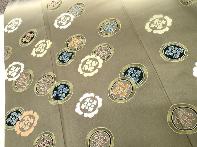 平和屋着物●東京友禅　坂和清　訪問着　刺繍　ろうけつ染　吉祥花丸文　暈し染め　正絹　逸品　AABI5195cs