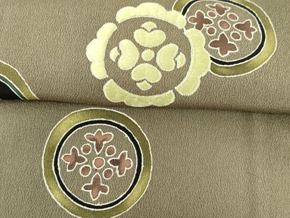 平和屋着物●東京友禅　坂和清　訪問着　刺繍　ろうけつ染　吉祥花丸文　暈し染め　正絹　逸品　AABI5195cs