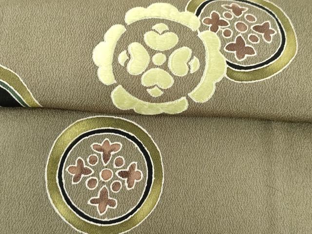 平和屋着物●東京友禅　坂和清　訪問着　刺繍　ろうけつ染　吉祥花丸文　暈し染め　正絹　逸品　AABI5195cs