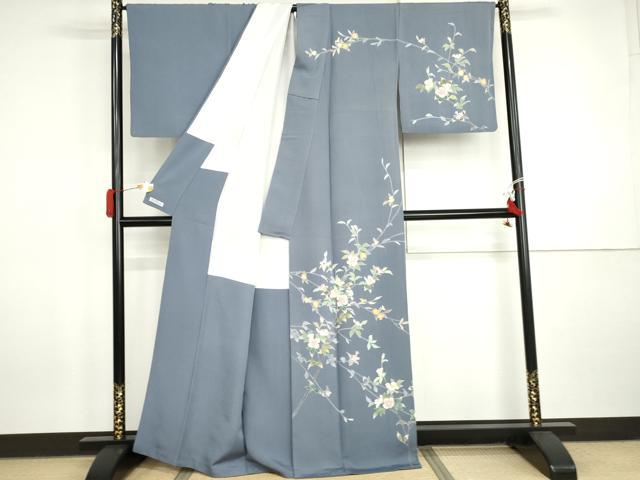 平和屋着物○訪問着 友禅 作家物 枝花文 正絹 逸品 AABI5202cs