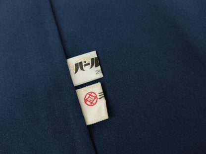 平和屋着物●二代目 川村久太郎　小紋　藍　幾何学花間道　正絹　逸品　AABI5204cs