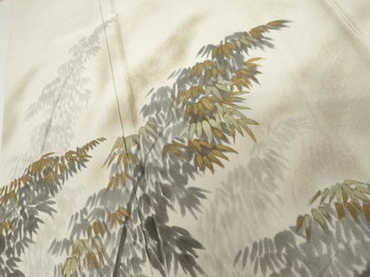 平和屋着物●訪問着　松原清久　手描き　笹竹文　金彩　正絹　逸品　AABI5208cs
