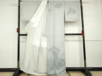 平和屋着物●訪問着　作家物　武夫　辻が花　絞り　暈し染め　金通し地　正絹　逸品　AABI5209cs