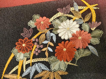 平和屋着物●豪華振袖　地紙花蝶文　暈し染め　銀通し地　金糸　正絹　逸品　AABI5210cs