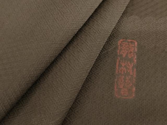 平和屋着物●龍村晋謹製　お召　赤墨色　正絹　逸品　未使用　AABI5216cs