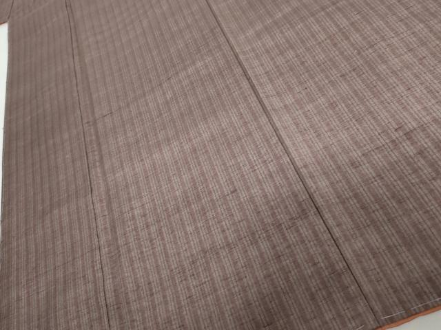 平和屋着物●山崎桃磨　草木染研究所　紬　縞　たとう紙付き　正絹　逸品　未使用　AABI5217cs