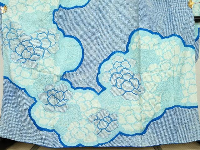 平和屋着物●豪華振袖　総絞り　雲取り花文　正絹　逸品　AABI5218cs