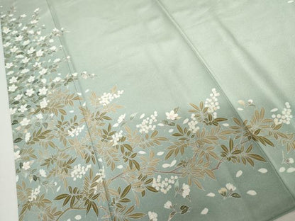 平和屋着物●訪問着　友禅　作家物　豊伸　枝花文　暈し染め　正絹　逸品　AABI5223cs