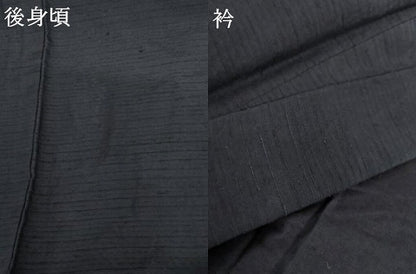 平和屋着物●男性　紬　色無地　濃藍色　正絹　逸品　AABI5226cs