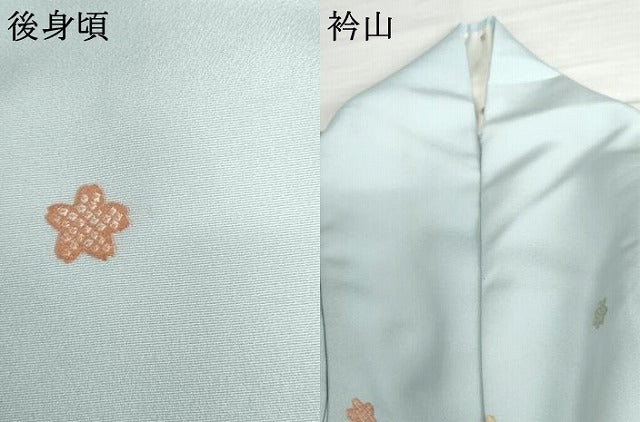 平和屋着物●上質な小紋　総刺繍　舞花文　正絹　逸品　AABI5229cs