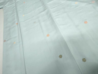 平和屋着物●上質な小紋　総刺繍　舞花文　正絹　逸品　AABI5229cs