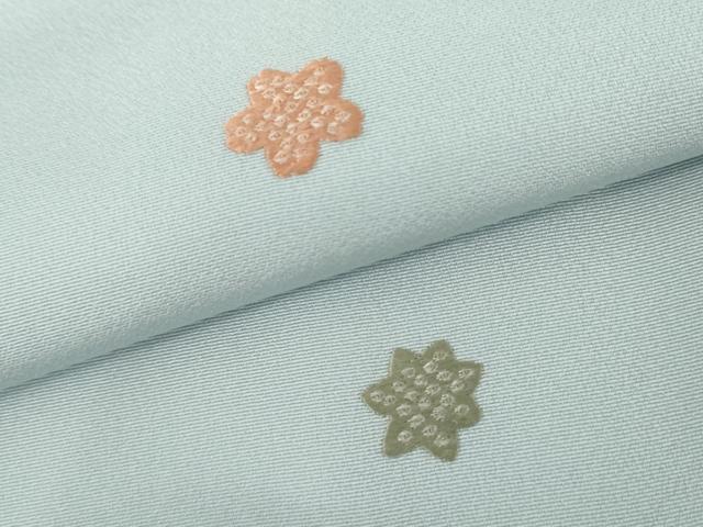 平和屋着物●上質な小紋　総刺繍　舞花文　正絹　逸品　AABI5229cs