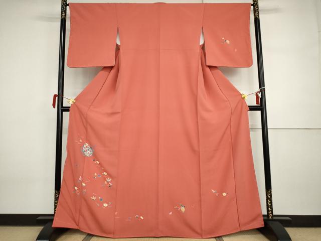 平和屋着物●訪問着　友禅　花篭文　正絹　逸品　未使用　AABI5234cs