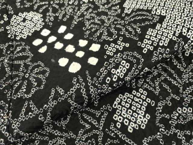 平和屋着物●訪問着　総絞り　花篭文　黒地　やまと誂製　正絹　逸品　AABI5240cs