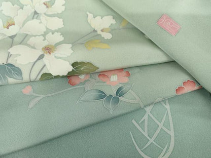 平和屋着物●訪問着　友禅　作家物　飾花文　暈し染め　正絹　逸品　AABI5243cs
