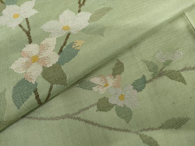 平和屋着物●訪問着　紬地　枝花文　正絹　逸品　AABI5245cs