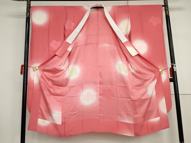 平和屋着物●振袖用長襦袢　無双仕立て　舞梅文　暈し染め　正絹　逸品　未使用　AABI5249cs