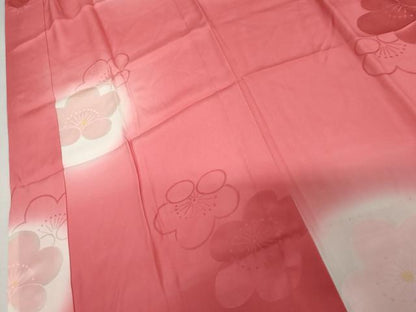 平和屋着物●振袖用長襦袢　無双仕立て　舞梅文　暈し染め　正絹　逸品　未使用　AABI5249cs