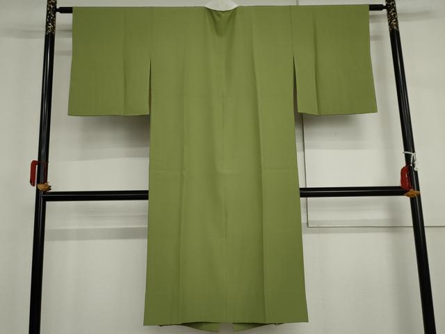 平和屋着物●長襦袢　無双仕立て　色無地　苗色　正絹　逸品　AABI5251cs