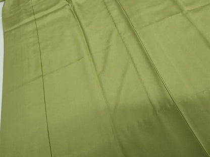 平和屋着物●長襦袢　無双仕立て　色無地　苗色　正絹　逸品　AABI5251cs