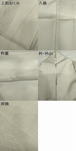 平和屋着物●本塩沢　110亀甲　よろけ縞　正絹　逸品　AABI5252cs
