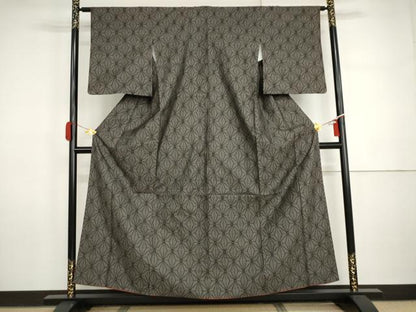 平和屋着物●本場大島紬　カタス7マルキ　麻の葉文様　正絹　逸品　AABI5256cs