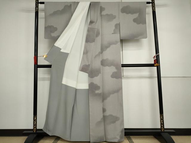 平和屋着物●上質な小紋　雲取り文　暈し染め　高島屋扱い　正絹　逸品　AABI5259cs