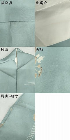 平和屋着物●訪問着　友禅　刺繍　鴛鴦梅松花文　高島屋扱い　正絹　逸品　AABI5261cs