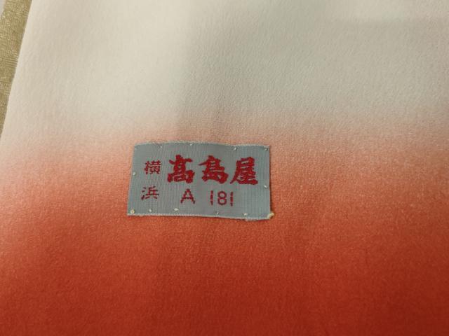 平和屋着物●色無地　紋意匠　枯草色　洗える着物　AABI5263cs