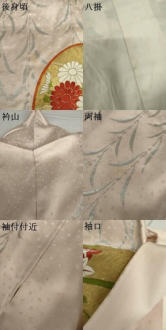 平和屋着物●訪問着　友禅　草花丸文　金銀彩　正絹　逸品　AABI5265cs