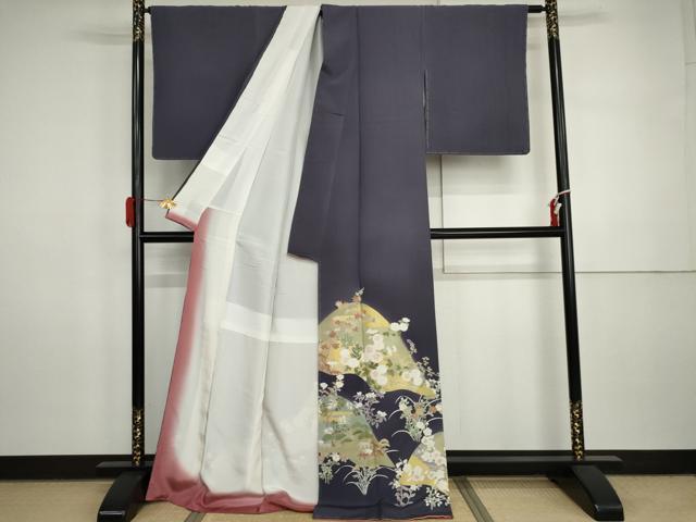 平和屋着物●豪華色留袖　友禅　松竹梅文　暈し染め　金彩　正絹　逸品　未使用　AABI5266cs