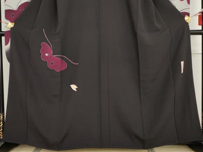 平和屋着物●世界的人形師　辻村寿三郎　ジュサブロー　振袖　花蝶文　暈し染め　正絹　逸品　AABI5267cs