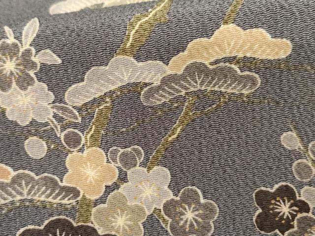 平和屋着物●訪問着　友禅　浜松風景文　金彩　鬼しぼ縮緬　正絹　逸品　AABI5273cs