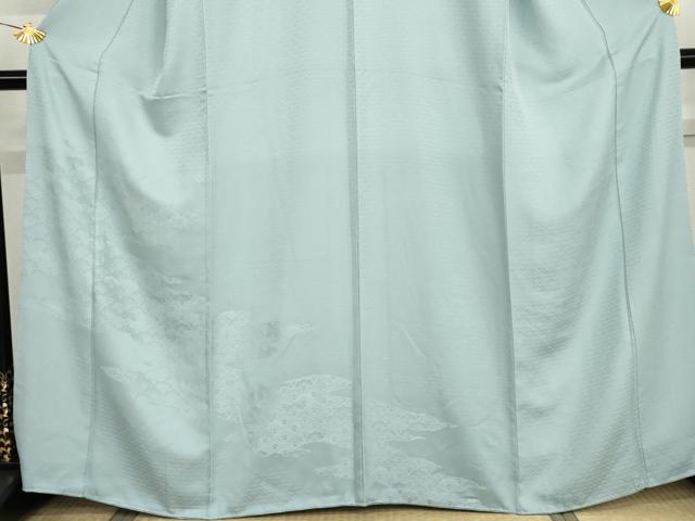 平和屋着物●豪華色留袖　松地紋　白藍色地　正絹　逸品　AABI5274cs