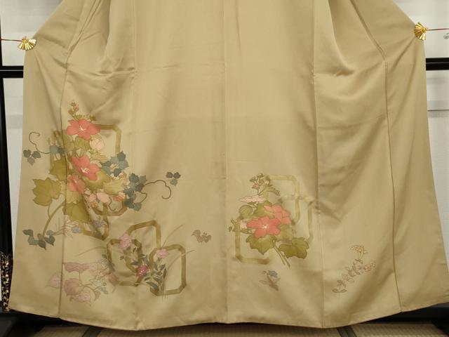 平和屋着物●訪問着　花蔦の葉文　金彩　正絹　逸品　AABI5279cs
