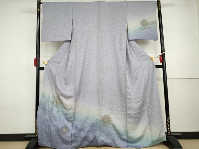 平和屋着物●訪問着　中国三大刺繍　スワトウ刺繍　汕頭刺繍　正倉院花唐草文　暈し染め　金糸　さが美扱い　正絹　逸品　AABI5280cs